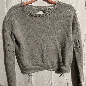 Open Back Grey Sweater